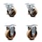 Service Caster 4 Inch High Temp Phenolic Swivel Top Plate Caster Set with 2 Brakes 2 Rigid SCC SCC-20S414-PHRHT-TLB-2-R-2 - alternate 1